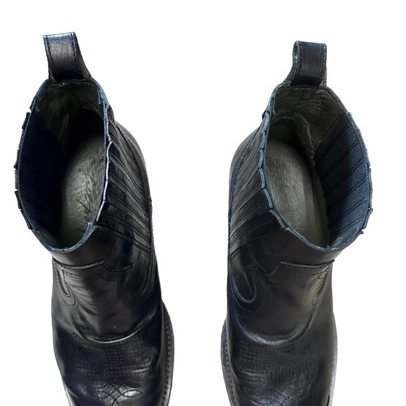 Downeaster Alexa x Free People black‎ leather western Booties size 37 - Picture 4 of 11